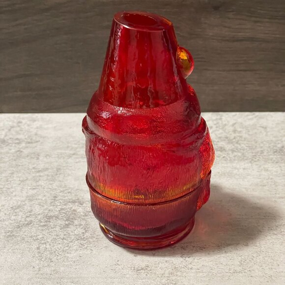 Vintage Fenton 5.5" Santa Figural 2-Piece Fairy Light Red Amberina Glass 1969-79 - Picture 4 of 9